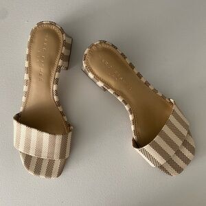 Marc Fisher Olysa Tan Checkered Women's Sandals